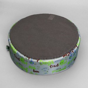 Лежанка "Грэй" круглая с мехом, оксфорд/велсофт/поролон, d= 43 см