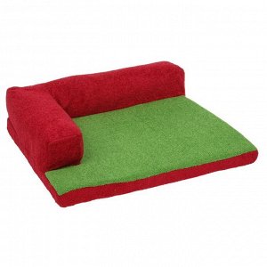 Лежанка-диван с бортом, 50 х 45 х 14 см, мебельная ткань, микс цветов