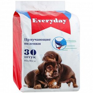 Пеленки EVERYDAY "Чистый хвост" для собак, гелевые, 60 х 90 см, 30 шт