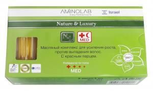 Aminolab Nature&luxury 203 масляный комплекс для усиления роста, против выпадения волос с красным перцем 8х5 мл ^