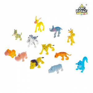 Лас Играс KIDS Настольная развивающая игра «Привет из джунглей», животные пластик