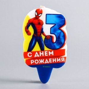 Свеча в торт 3 "С Днем Рождения", Человек-паук