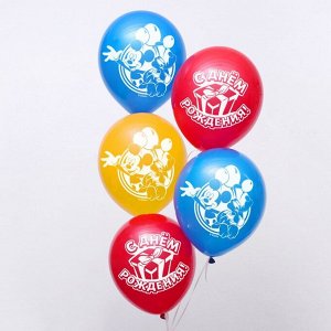 Воздушные шары «С Днем Рождения», Микки Маус и друзья, 5 шт., 12"