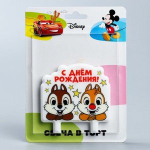 Disney Свеча в торт &quot;С Днем Рождения!&quot;, Чип и Дейл, 8?8 см