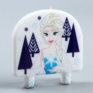 Свеча в торт, Принцессы: Эльза Холодное сердце и снежинка, 8x8 см
