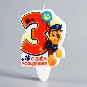 Щенячий патруль. Свеча в торт &quot;С Днем рождения&quot;, PAW Patrol