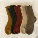 Однотонные утеплённые женские носки из шерсти 5 пар