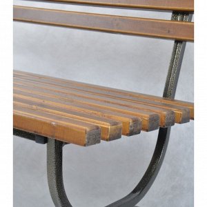 Скамейка для дачи со спинкой "Стандартная" 130х55х80см, деревянная, каркас металл, уличная