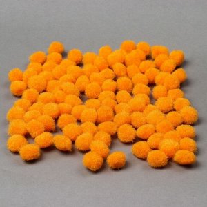 Набор текстильных деталей для декора «Бомбошки» 100 шт. набор, размер 1шт: 1см, цвет нежно-оранжевый
