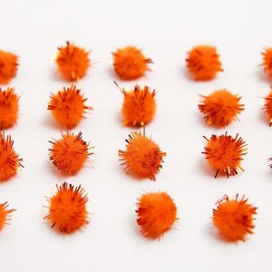 Набор деталей для декора «Бомбошки с блеском» набор 100 шт., размер 1 шт: 1 см, цвет оранжевый