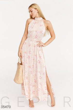 Платье-халтер нежного розового цвета