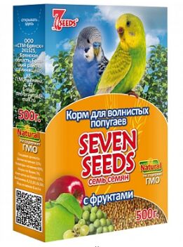 Seven Seeds корм для волнистых попугаев Фрукты 500гр