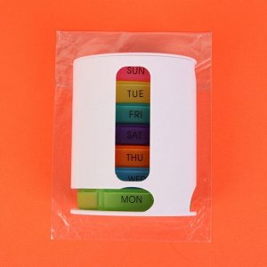 Таблетница-органайзер «Неделька», английские буквы, 7 контейнеров в 4 секциях, цвет разноцветный