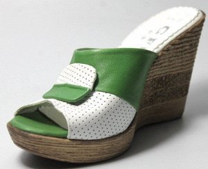 Шлепки Страна производитель: Турция
Вид обуви: Мюли
Полнота обуви: Тип «F» или «Fx»
Материал верха: Натуральная кожа
Материал подкладки: Натуральная кожа
Стиль: Городской
Цвет: белый+зеленый
Каблук/По