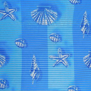 Коврик для ванной комнаты «Ракушки», 0,65x15 м, ПВХ, цвет голубой