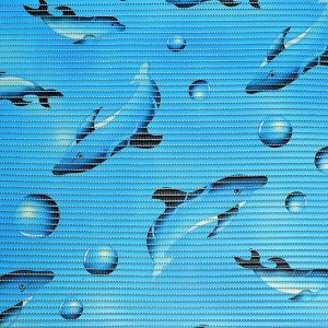 Коврик для ванной комнаты «Дельфины», 0,65x15 м, ПВХ, цвет голубой