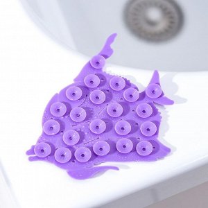 Набор мини-ковриков для ванны «Рыбки», 10?12 см, 4 шт, цвет МИКС