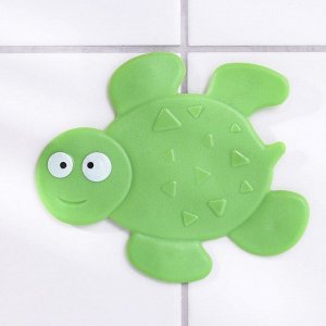 Мини-коврик для ванны Доляна «Черепашка», 11х13,5 см, цвет зелёный