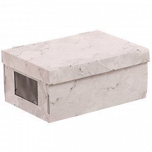 Складная коробка с PVC окошком «Мраморная», 34 ? 23 ? 15 см