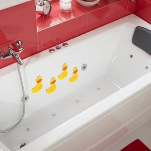 Набор мини-ковриков для ванны Доляна «Утёнок», 11?12 см, 4 шт, цвет жёлтый