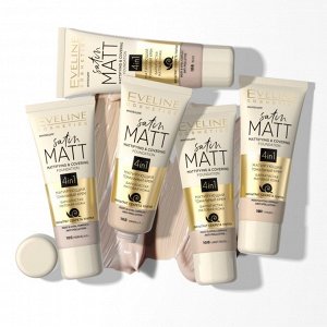 SATIN MATT Матирующий тональный крем №100 LIGHT BEIGE, 30мл (*3*30)