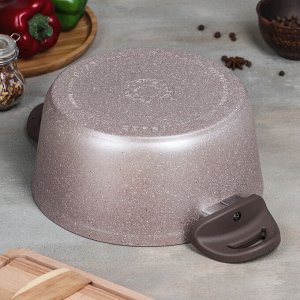 Кастрюля Papilla Wilma cappuccino granite, 4,2 л, d=24 см, стеклянная крышка, антипригарное покрытие, цвет коричневый