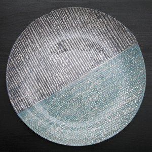 Тарелка подстановочная «Селена», d=33 см, цвет голубой с серебром