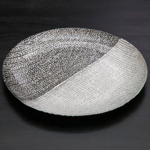 Тарелка «Селена», d=33 см, цвет чёрный с серебром