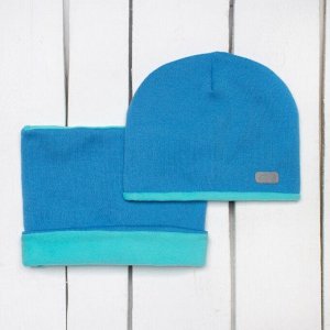 Комплект шапка и снуд голубые арт.Ш-091-голубой
