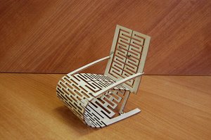 Кресло Кресло, размер: 9*9*6 см, материал: влагостойкая фанера 3 мм,  СОБИРАЕТСЯ ТОЛЬКО В СЫРОМ ВИДЕ (см. описание коллекции)