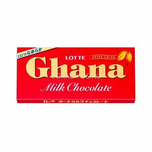 LOTTE «GHANA MILK CHOCOLATE» шоколад молочный ГХАНА, 70 гр.10шт.*4бл Арт-36846