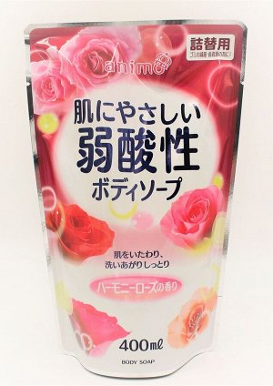 Гель для душа "Роза" Rocket Soap Weak Acid Body Soap Harmony Rose Refill 400 мл/запасной блок/Япония, ,