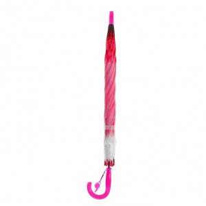 Зонт-трость «Гербера», полуавтоматический, со свистком, R=41см, цвет розовый