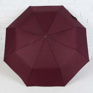 Зонт полуавтоматический, прорезиненная ручка, 3 сложения, 8 спиц, R = 49 см, цвет МИКС