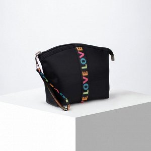 Косметичка-сумочка, отдел на молнии, с ручкой, цвет чёрный