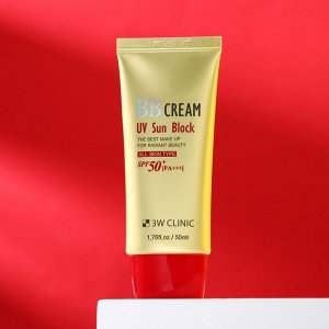 Солнцезащитный ВВ крем 3W CLINIC UV Sun Block BB Cream SPF50+/PA+++, 50 мл