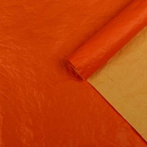 Бумага упаковочная "Эколюкс двухцветная", оранжевый-желтая пастель, 0,7 x 5 м