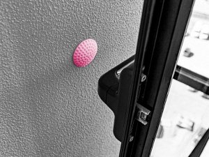Стопор дверной Verona настенный, самоклеящийся, розовый, 8шт