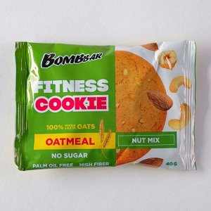 Овсяное печенье Bombbar, ореховый микс, спортивное питание, 40 г