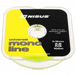 Леска NISUS MONOLINE Fluorescent Yellow 0,16 мм/100 м