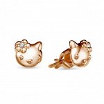 Серьги-пусеты бижутерия котята в золочении А3469503ч