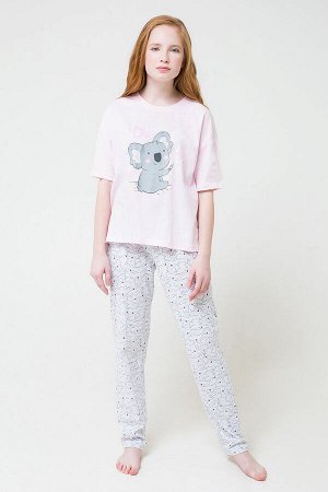 Комплект для девочки КБ 2679 нежно-розовый + коалы на меланже