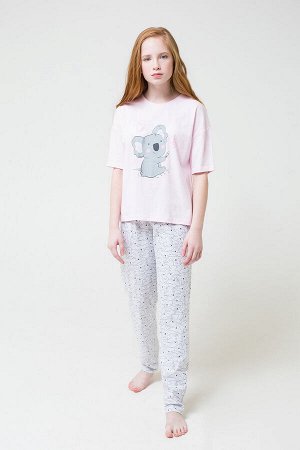 Комплект для девочки КБ 2679 нежно-розовый + коалы на меланже