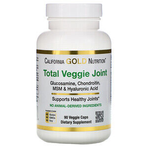 California Gold Nutrition,  глюкозамин, хондроитин, МСМ и гиалуроновая кислота для вегетарианцев, 90 растительных кап.