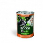 Monge Dog BWild GRAIN FREE Puppy&amp;Junior беззерновые консервы из утки с тыквой и кабачками для щенков всех пород 400г