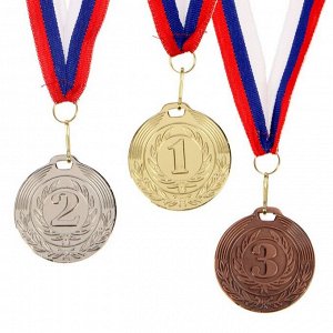 Медаль призовая, триколор, 3 место, бронза, d=5 см