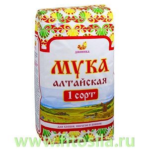 Мука пшеничная Алтайская хлебопекарная, 1 сорт, 2 кг, ТМ "Дивинка"