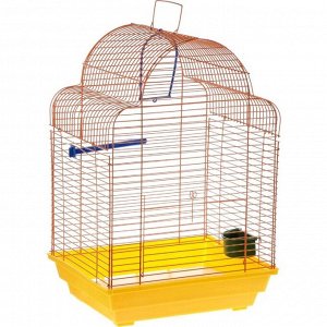 Клетка для птиц "Купола" комплект, 35 х 29 х 51 см, жёлтый/оранжевый