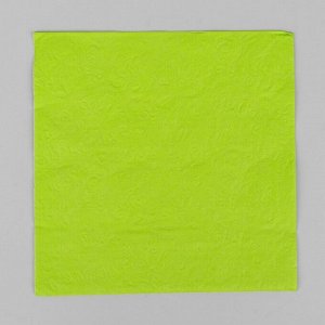 Салфетки бумажные, однотонные, выбит рисунок, 33х33 см, набор 20 шт., цвет светло-зелёный