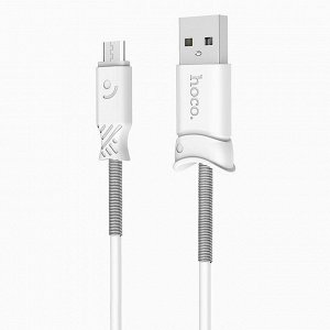 Кабель USB - micro USB Hoco X24 Pisces для HTC/Samsung (100 см) (white)